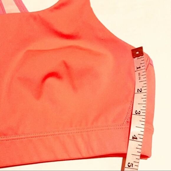 Gap Fit Sports Bra Strappy Cross Back Neon Orange Coral Size 34B - Picture 5 of 5